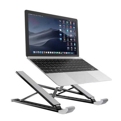 ErgoLift Pro: Adjustable Aluminum Laptop Stand | 7-Level Height Adjustment, Foldable & Portable, Heat-Dissipating Design for 10-17" Devices