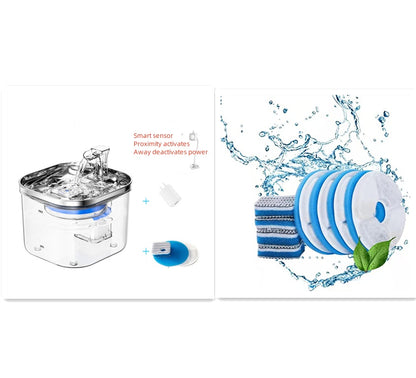 AquaPure Stainless Steel Pet Fountain | 3.2L Automatic Intelligent Water Dispenser for Cats & Dogs – Ultra-Quiet, Triple Filtration System