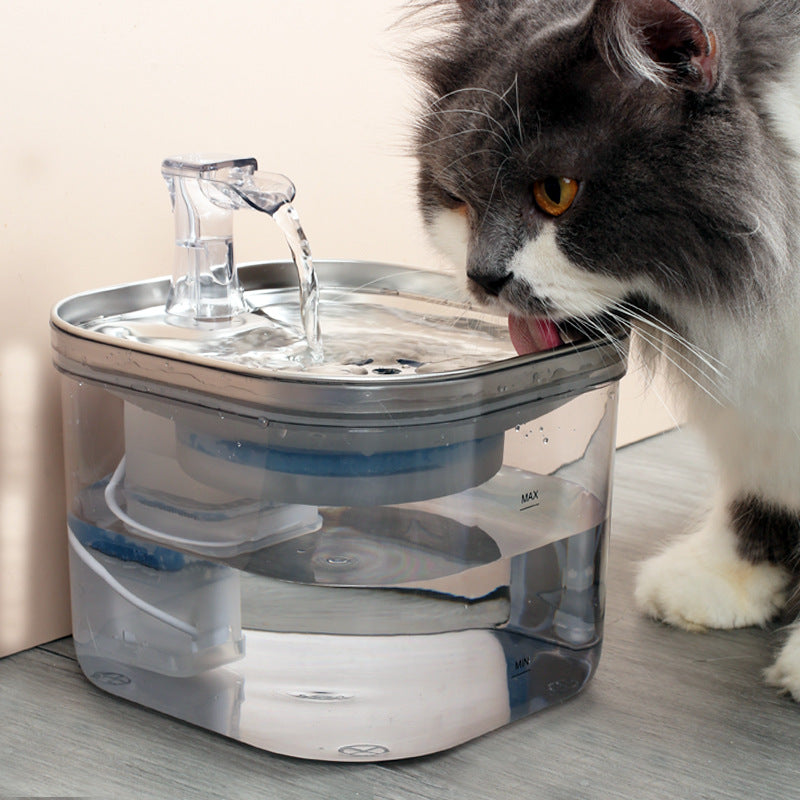 AquaPure Stainless Steel Pet Fountain | 3.2L Automatic Intelligent Water Dispenser for Cats & Dogs – Ultra-Quiet, Triple Filtration System