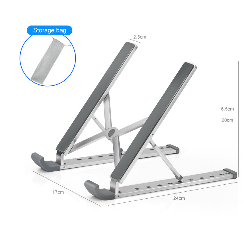 ErgoLift Pro: Adjustable Aluminum Laptop Stand | 7-Level Height Adjustment, Foldable & Portable, Heat-Dissipating Design for 10-17" Devices
