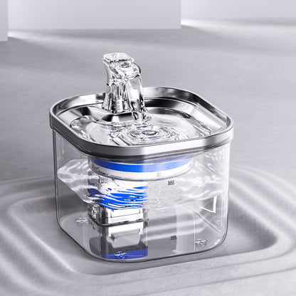 AquaPure Stainless Steel Pet Fountain | 3.2L Automatic Intelligent Water Dispenser for Cats & Dogs – Ultra-Quiet, Triple Filtration System