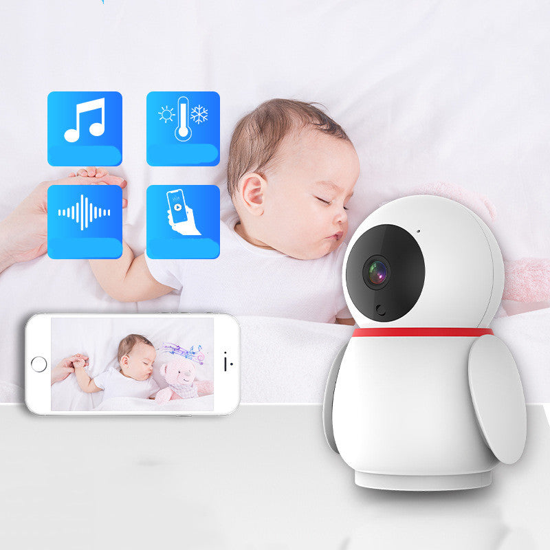 Graffiti Penguin Smart Baby Monitor | 1080P HD WiFi Camera, Night Vision, Two-Way Audio & Motion Tracking – The Ultimate Nursery Guardian