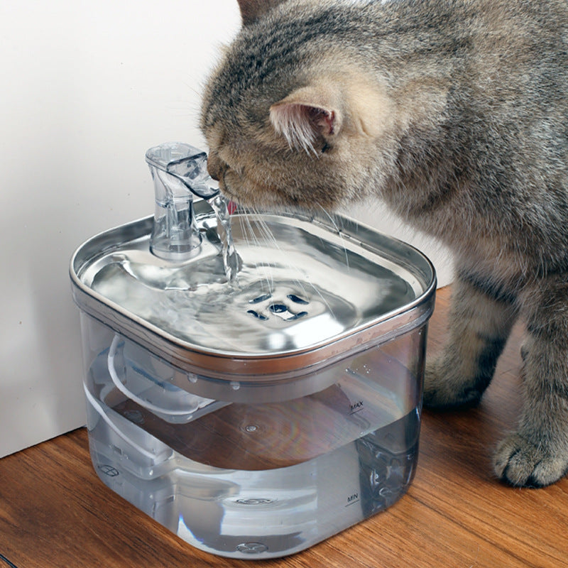 AquaPure Stainless Steel Pet Fountain | 3.2L Automatic Intelligent Water Dispenser for Cats & Dogs – Ultra-Quiet, Triple Filtration System